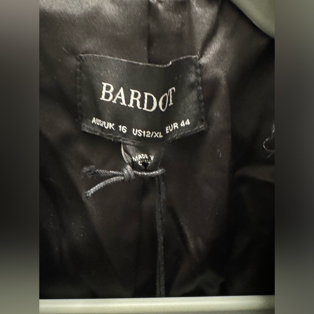 Bardot Gray Glenchek Monochrome Belted Double Breasted Trench Coat - Picture 4 of 6